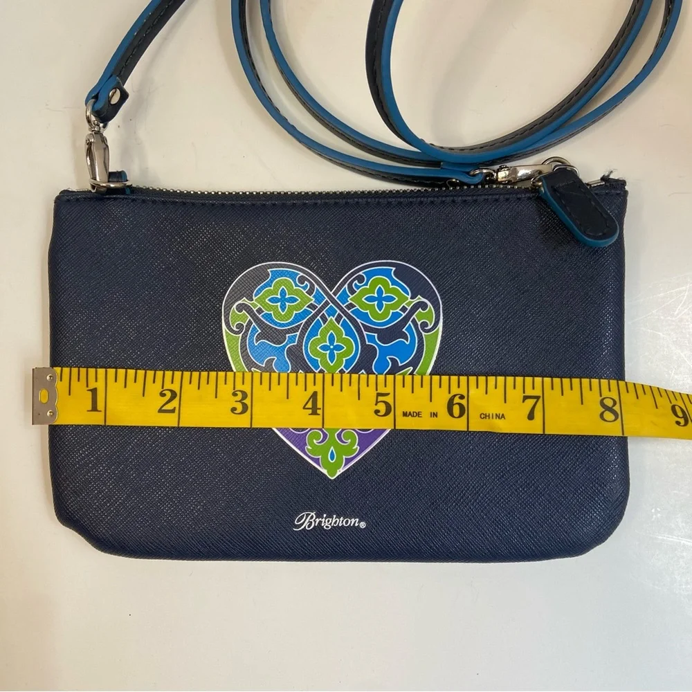 Brighton Blue Crossbody Bag with Vibrant Heart - Picture 3 of 11